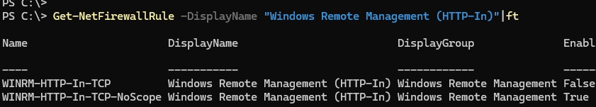 Правила windows файервола для работы powershell remoting