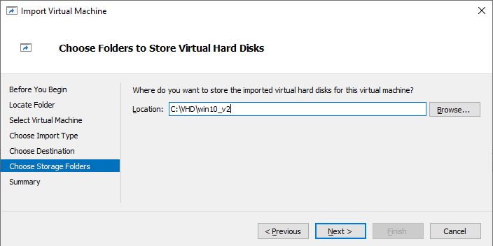 каталога для vhdx файлов ВМ hyper-v
