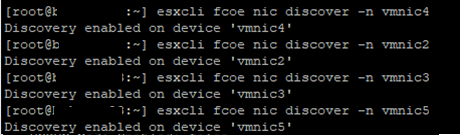 esxcli fcoe nic discover -n vmnic4 включить обнаружение