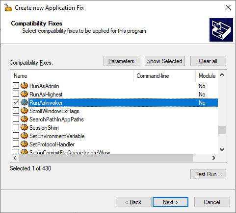 compatibility fix - RunAsInvoker