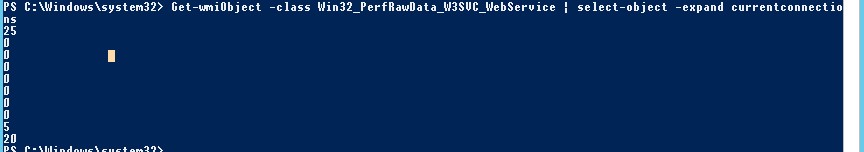 Get-wmiObject W3SVC_WebService currentconnections