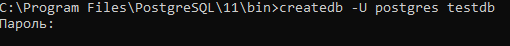createdb -U postgres 
