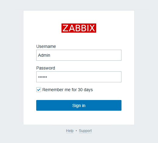 Вход в Zabbix после миграции базы данных на PostgreSQL