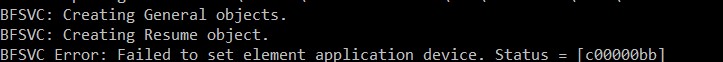 bcdboot ошибка BFSVC Error