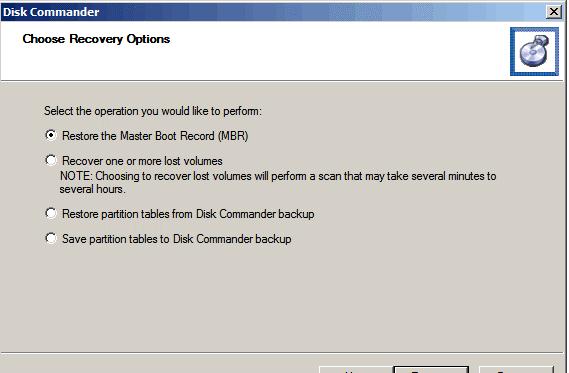 Disk Commander - восстановление разделов