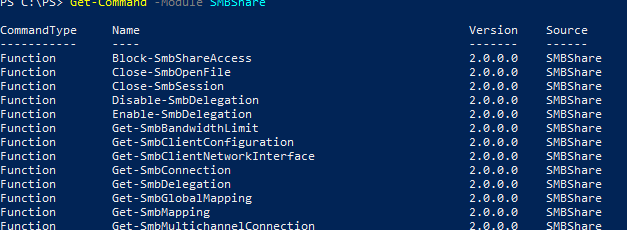 SMBShare - powershell модулья для управления сетевыми папками и SMB сервером в Windows