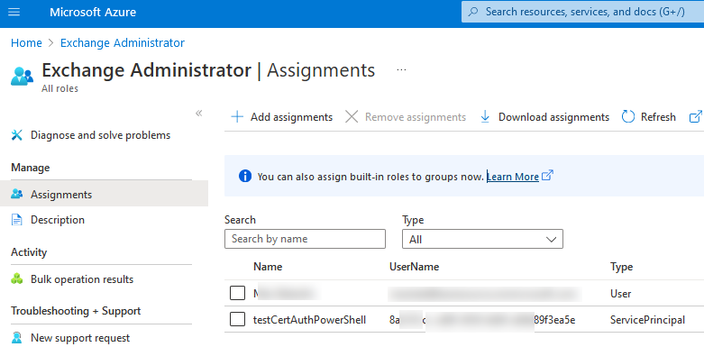 права администратора для приложения Azure