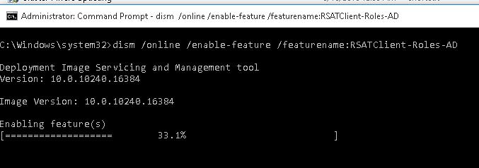 dism /online /enable-feature /featurename:RSATClient-Roles-AD