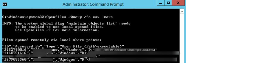 Openfiles /Query