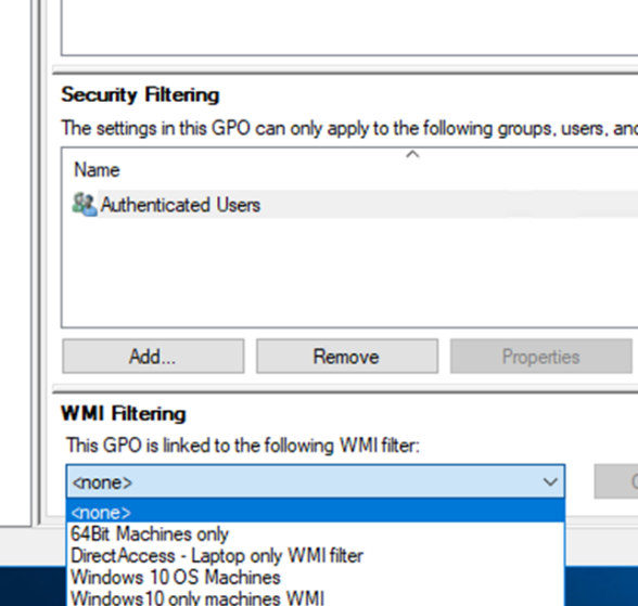 WMI фильтры GPO