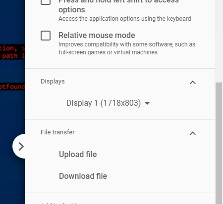 Chrome Remote Desktop передача файлов