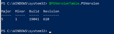 определить версию powershell