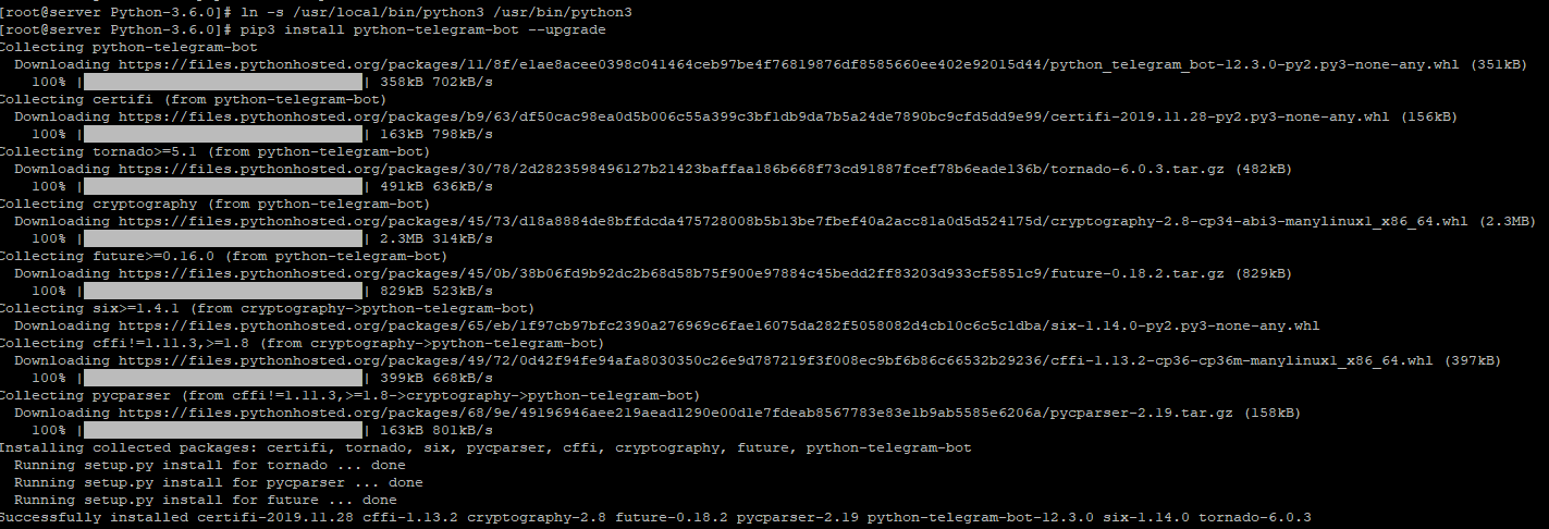 pip3 install python-telegram-bot 