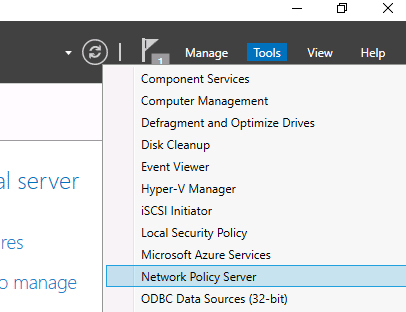 Запуск консоли Network Policy Server в Windows Server