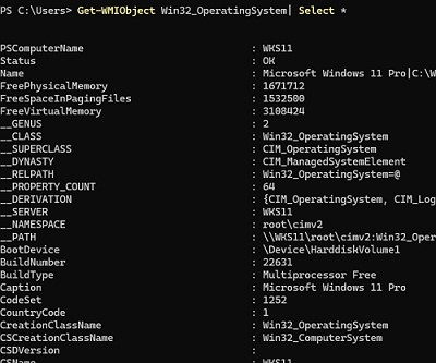 Get-WMIObject просмотр объектов и значений wmi классов