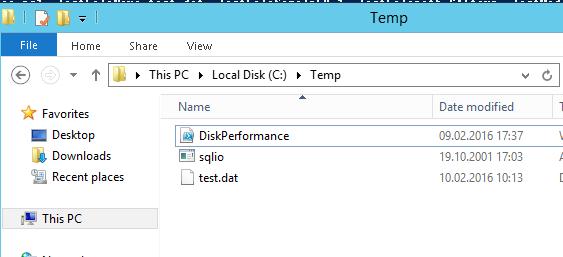 Скрипт DiskPerformance и утилита sqlio.exe