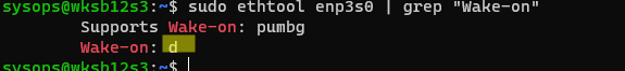ethtool - включить Wake On Lan в Linux