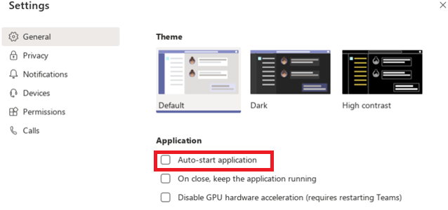 отключить автозапуск Teams в Windows