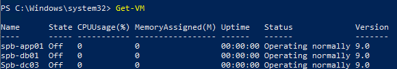 Get-VM вывести список ВМ на хосте Hyper-V