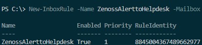 New-InboxRule создать правило в ящике outlook с помощью powershell