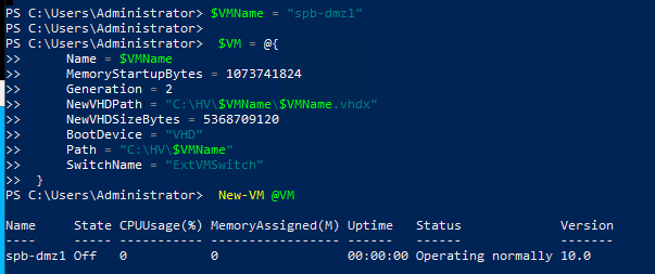 New-VM создать виртуальную машину на hyper-v с помощью powershell