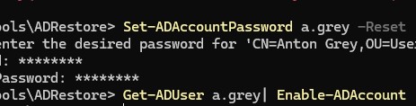Set-ADAccountPassword сбросить пароль пользователя домена