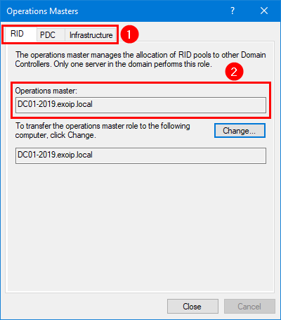 Просмотр RID Master PDC Emulator и Infrastructure Master