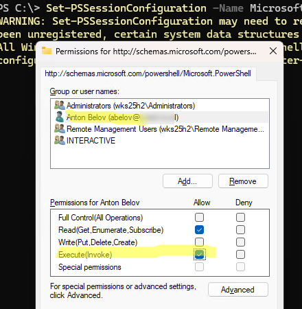Set-PSSessionConfiguration