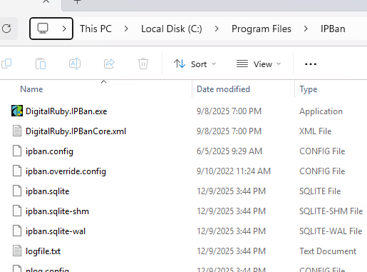 конфигурационный файл ipban.config