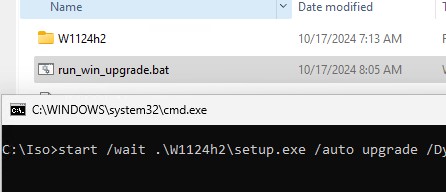 Фоновое автоматическое обновление билда Windows11 из командной строкиcmd