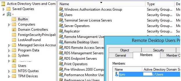 доменная группа Remote Desktop Users