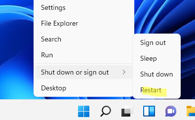 перезагрузить Windows 11 в режиме расширенных параметров загрузки