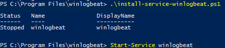 запуск службы winlogbeat