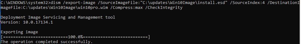 конвертация esd файла образа windows 10 в wim формат