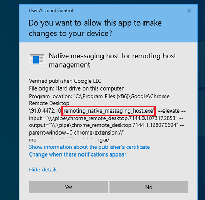 установка службы chromoting в windows 10