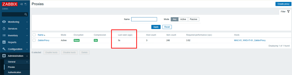 Проверка Zabbix Proxy после переноса на новый сервер