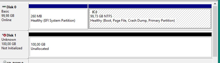 Управление дисками после установки Windows Server 2019