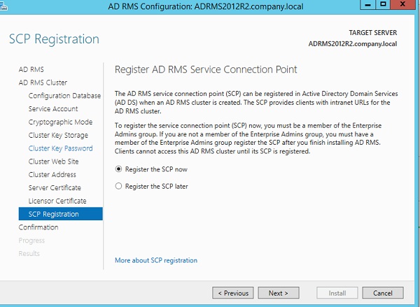Зарегистрирвать точку rms scp