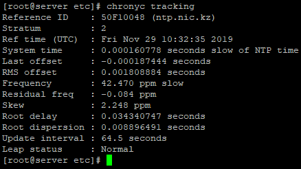 chronyc tracking