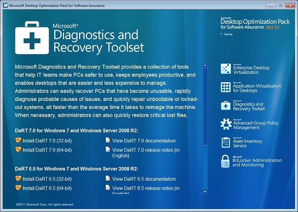Diagnostics and Recovery Toolset - MSDaRT 7.0