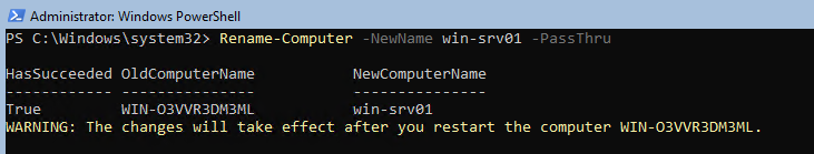 Rename-Computer задать имя через powershell