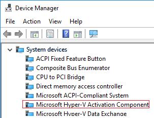 драйвер Microsoft Hyper-V Activation Component