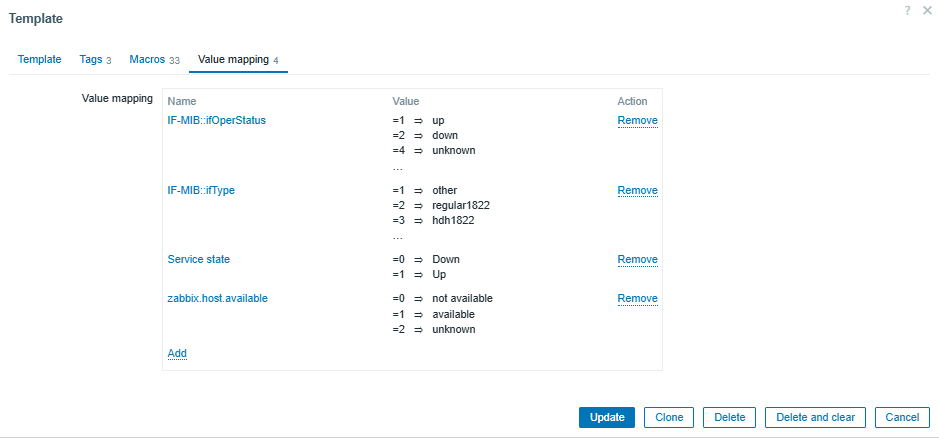 Value mapping SNMP значений MikroTik в Zabbix