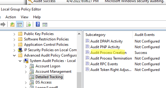 Политика аудита запуска процессов в Windows - Audit Process Creation
