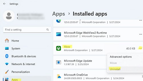 Удалить встроенное приложение windows из меню Settings