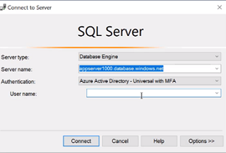 SQL Server Management Studio подключение к azure DB с помощью MFA