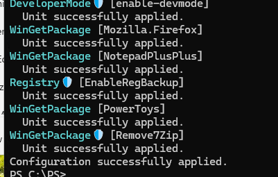 winget configure применение конфигурации к компьютеру
