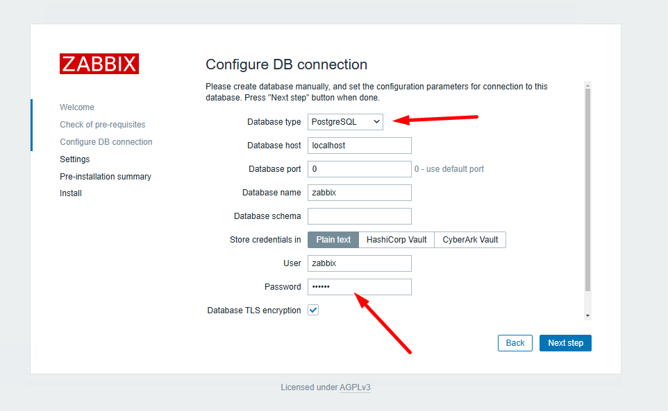 Подключение веб-интерфейса Zabbix к PostgreSQL