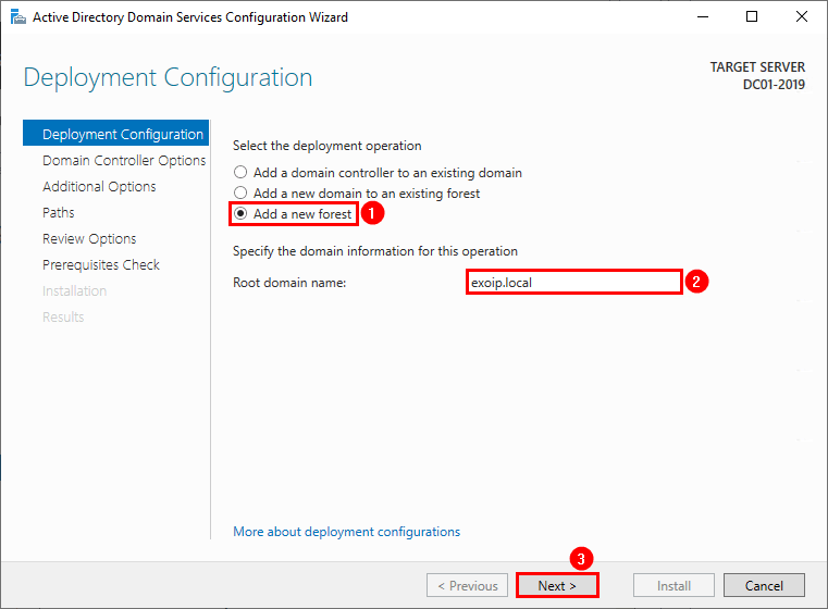 Создание нового леса Active Directory
