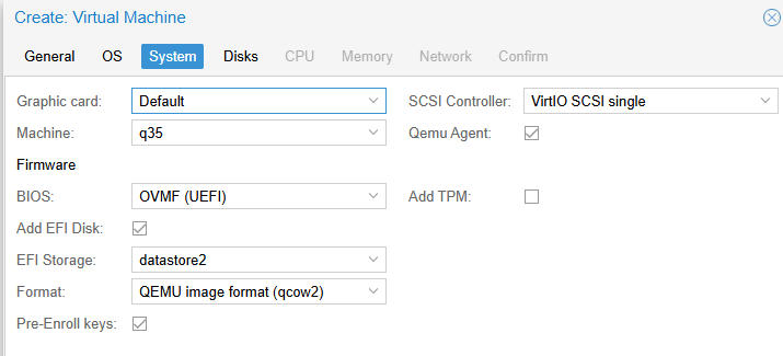 Настройка ВМ - uefi и tpm